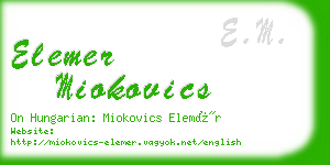 elemer miokovics business card